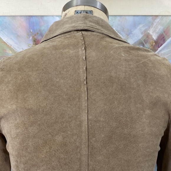 J. Jill Embroidered Sleeves Suede Leather Jacket - Picture 5 of 12